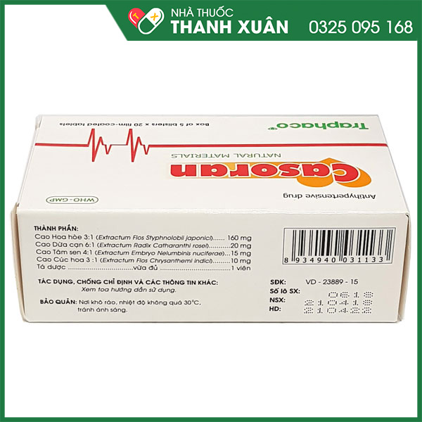 Thuốc hạ huyết áp Casoran